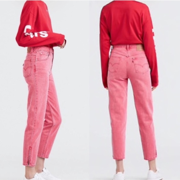 Levi's Denim - New Levi’s High Rise Mom Jeans Coral pink SIZE 26